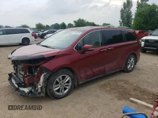 2022 Toyota Sienna LE with VIN 5TDGSKFC0NS067689, listed as a Copart auction lot 63850155 with 75,852 mi miles and Salvage title. Bid and sale history available at DreamBid. Image 1.