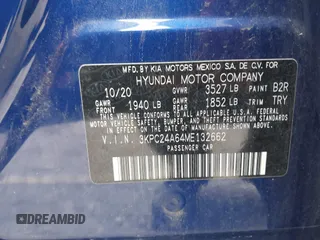 2021 Hyundai Accent SE z VIN 3KPC24A64ME132662, wystawiony jako IAAI lot #42203276 z przebiegiem 97 918 mil mil oraz . Historia ofert i sprzedaży dostępna na DreamBid. Obrazek 9.