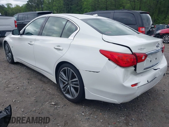 2014 Infiniti Q50 Premium with VIN JN1BV7AP3EM674807, listed as a IAAI auction lot 42003949 with 138,454 mi miles. Bid and sale history available at carsss.com. Image 3.