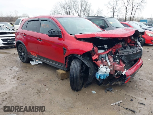 2020 Mitsubishi Outlander Sport ES 2.0 with VIN JA4AR3AU5LU020183, listed as a IAAI auction lot 41929121 with 44,305 mi miles. Bid and sale history available at carsss.com. Image 1.