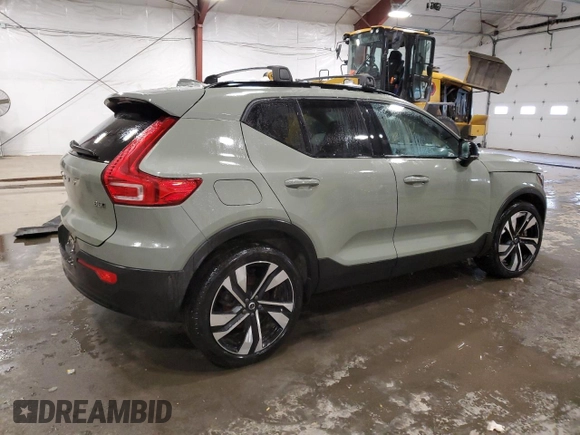 2023 Volvo XC40 Plus Dark Theme with VIN YV4L12UW2P2024297, listed as a Copart auction lot 44742735 with 15,666 mi miles and Salvage title. Bid and sale history available at DreamBid. Image 3.