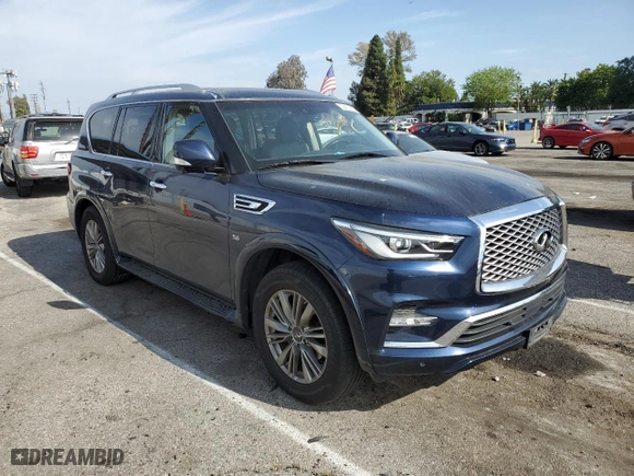 2018 Infiniti QX80 with VIN JN8AZ2NF3J9660604, listed as a Copart auction lot 52413665 with 0 mi miles and Salvage Title. Bid and sale history available at carsss.com. Image 4.