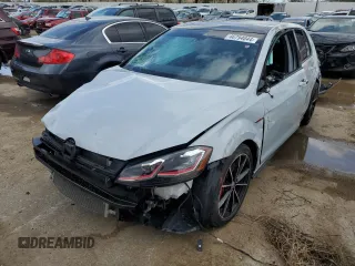 2021 Volkswagen Golf GTI S with VIN 3VW5T7AU7MM002352, listed as a Copart auction lot 46794044 with 0 mi miles and Salvage Title. Bid and sale history available at carsss.com. Image 1.