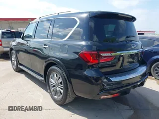2018 Infiniti QX80 with VIN JN8AZ2NF4J9660983, listed as a IAAI auction lot 42063055 with 24,347 mi miles. Bid and sale history available at carsss.com. Image 3.