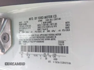2023 Ford Transit Connect XL with VIN NM0LE7S27P1569645, listed as a IAAI auction lot 42530307 with 49,890 mi miles and . Bid and sale history available at DreamBid. Image 9.