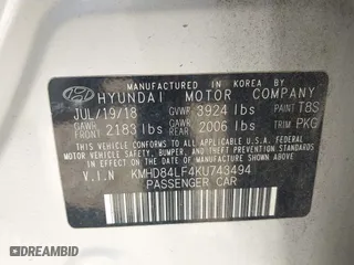 2019 Hyundai Elantra Preferred with VIN KMHD84LF4KU743494, listed as a IAAI auction lot 41821777 with 147,704 mi miles. Bid and sale history available at carsss.com. Image 9.