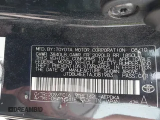 2010 Toyota Corolla with VIN JTDBU4EE1AJ081983, listed as a IAAI auction lot 42364583 with 282,009 mi miles and . Bid and sale history available at DreamBid. Image 9.