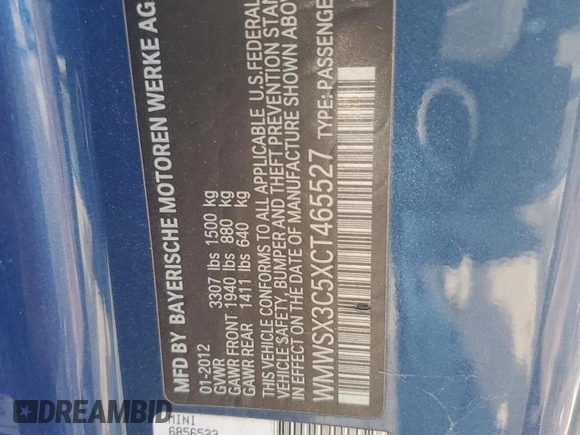 2012 MINI Coupe S z VIN WMWSX3C5XCT465527, wystawiony jako Copart lot #87006534 z przebiegiem 117 822 mil mil oraz Czysty tytuł • Clean title. Historia ofert i sprzedaży dostępna na DreamBid. Obrazek 12.