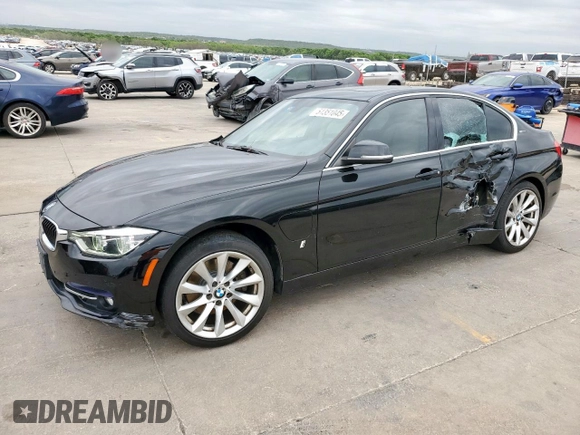 2017 BMW 3 Series 330e iPerformance with VIN WBA8E1C54HK895345, listed as a Copart auction lot 51351045 with 82,140 mi miles and Salvage Title. Bid and sale history available at carsss.com. Image 1.
