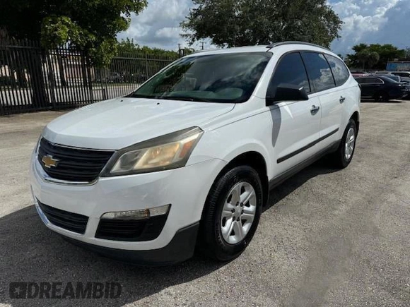 2016 Chevrolet Traverse LS z VIN 1GNKRFED2GJ236027, wystawiony jako Copart lot #49929765 z przebiegiem 117 234 mil mil oraz Szkoda całkowita • Salvage title. Historia ofert i sprzedaży dostępna na DreamBid. Obrazek 1.