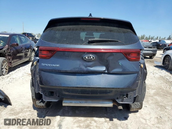 2020 Kia Sportage LX with VIN KNDPM3AC0L7725798, listed as a Copart auction lot 47143165 with 52,190 mi miles and Salvage Title. Bid and sale history available at carsss.com. Image 6.
