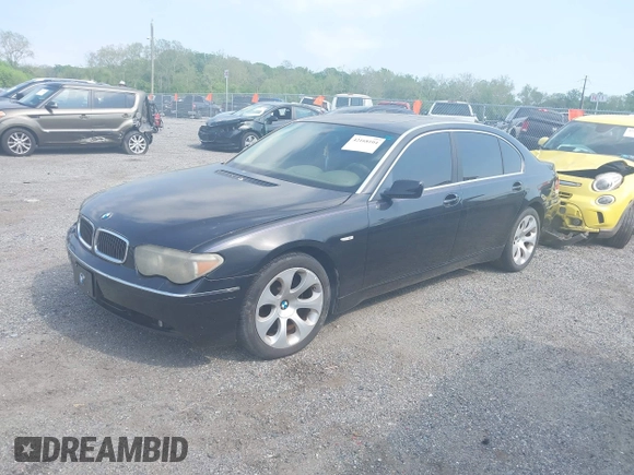 2002 BMW 7 Series 745Li with VIN WBAGN63492DR00406, listed as a IAAI auction lot 42168104 with 141,216 mi miles and . Bid and sale history available at carsss.com. Image 2.