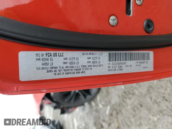 2017 Dodge Challenger SXT Plus z VIN 2C3CDZAG6HH532057, wystawiony jako Copart lot #45400235 z przebiegiem 101 808 mil mil oraz Szkoda całkowita • Salvage title. Historia ofert i sprzedaży dostępna na DreamBid. Obrazek 14.