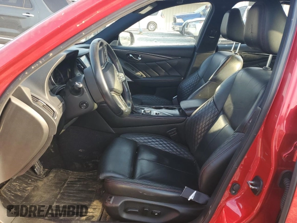 2021 Infiniti Q50 Red Sport 400 with VIN JN1FV7DP8MM850097, listed as a Copart auction lot 48663665 with 82,788 mi miles and Salvage Title. Bid and sale history available at DreamBid. Image 7.