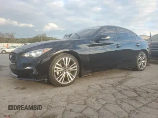 2023 Infiniti Q50 Sensory z VIN JN1EV7CP9PM510782, wystawiony jako Copart lot #73594744 z przebiegiem 22 790 mil mil oraz Szkoda całkowita • Salvage title. Historia ofert i sprzedaży dostępna na DreamBid. Obrazek 1.