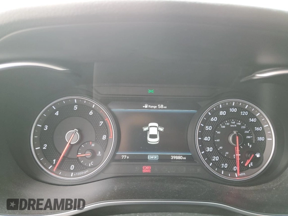 2019 Genesis G70 2.0T Sport with VIN KMTG24LA8KU038173, listed as a Copart auction lot 44003525 with 39,880 mi miles and Salvage Title. Bid and sale history available at carsss.com. Image 9.