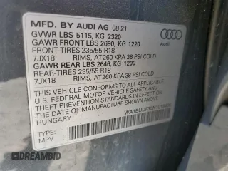 2022 Audi Q3 with VIN WA1BUDF35N1019466, listed as a Copart auction lot 42330805 with 15,907 mi miles and Salvage title. Bid and sale history available at DreamBid. Image 13.