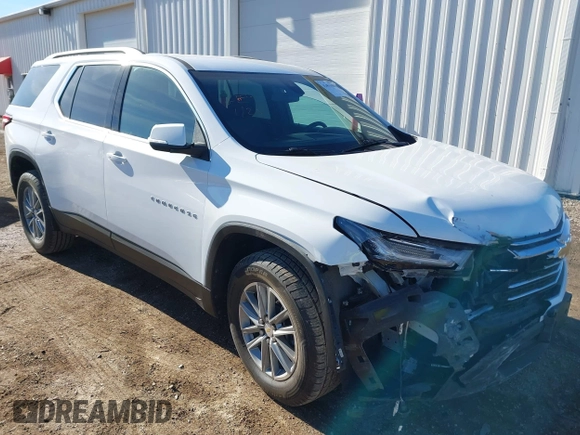 2023 Chevrolet Traverse LT Cloth with VIN 1GNERGKW7PJ130407, listed as a IAAI auction lot 41453103 with 62,946 mi miles. Bid and sale history available at carsss.com. Image 1.