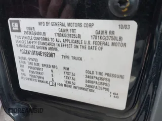 2004 Chevrolet Silverado 1500 with VIN 1GCEK19T64E192987, listed as a IAAI auction lot 41602418 with 279,282 mi miles and . Bid and sale history available at DreamBid. Image 9.
