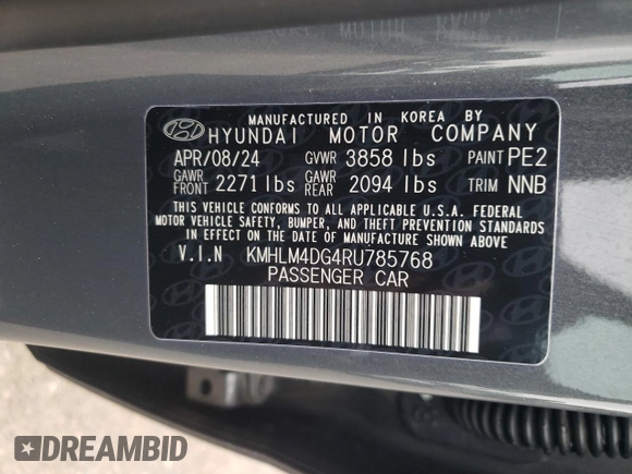 2024 Hyundai Elantra SEL с VIN KMHLM4DG4RU785768, выставлен на аукционе Copart как лот 62400805 с пробегом 24 162 миль миль и Чистый • Clean title. История ставок и продаж доступна на DreamBid. Изображение 13.