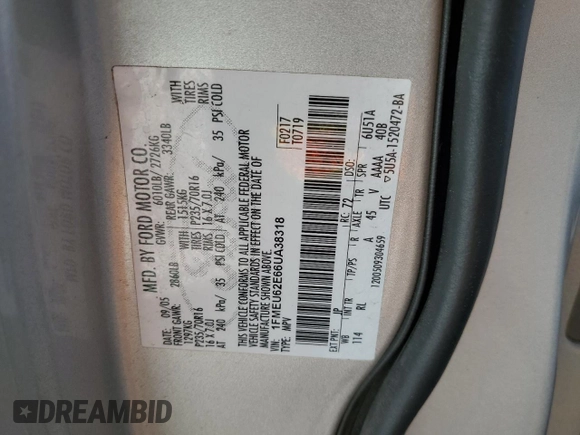 2006 Ford Explorer XLS with VIN 1FMEU62E66UA38318, listed as a Copart auction lot 52748675 with 90,965 mi miles and Salvage Title. Bid and sale history available at carsss.com. Image 14.