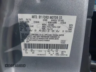 2010 Ford Escape XLT with VIN 1FMCU0D7XAKD16869, listed as a IAAI auction lot 41884141 with 145,781 mi miles. Bid and sale history available at carsss.com. Image 9.
