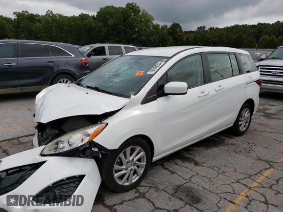 2012 Mazda 5 Sport with VIN JM1CW2BL3C0144452, listed as a Copart auction lot 70593054 with 160,318 mi miles and Salvage Title. Bid and sale history available at DreamBid. Image 1.