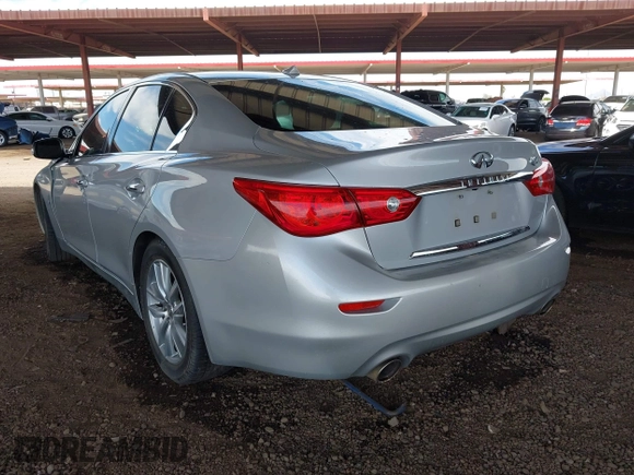 2015 Infiniti Q50 Premium with VIN JN1BV7AP9FM333610, listed as a IAAI auction lot 42029779 with 168,740 mi miles. Bid and sale history available at carsss.com. Image 3.