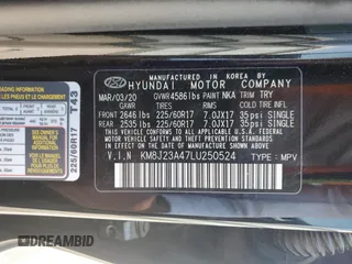 2020 Hyundai Tucson SE с VIN KM8J23A47LU250524, выставлен на аукционе Copart как лот 60671935 с пробегом 53 920 миль миль и Списание • Salvage title. История ставок и продаж доступна на DreamBid. Изображение 12.