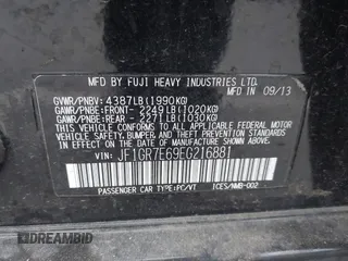 2014 Subaru WRX WRX with VIN JF1GR7E69EG216881, listed as a IAAI auction lot 42116536 with 135,337 mi miles and . Bid and sale history available at DreamBid. Image 9.