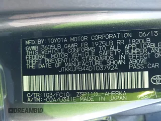 2013 Scion xD with VIN JTKKUPB44D1037924, listed as a IAAI auction lot 42479342 with 117,880 mi miles and . Bid and sale history available at DreamBid. Image 9.