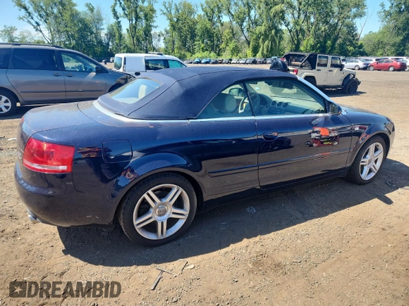 2007 Audi A4 2.0T with VIN WAUDF48H17K027091, listed as a Copart auction lot 65282805 with 88,245 mi miles and Salvage title. Bid and sale history available at DreamBid. Image 3.