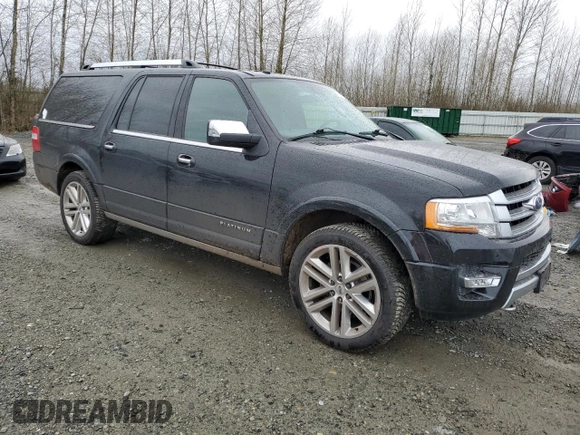 2016 Ford Expedition Max Platinum with VIN 1FMJK1MT2GEF36451, listed as a Copart auction lot 50147645 with 112,553 mi miles and Salvage title. Bid and sale history available at DreamBid. Image 4.