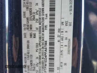 2023 Ford F-150 XL with VIN 1FTFW1ED4PFA07566, listed as a Copart auction lot 51037545 with 23,591 mi miles and Salvage Title. Bid and sale history available at carsss.com. Image 12.