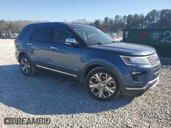 2018 Ford Explorer Platinum with VIN 1FM5K8HT5JGC38878, listed as a Copart auction lot 46522295 with 81,768 mi miles and Salvage Title. Bid and sale history available at DreamBid. Image 4.