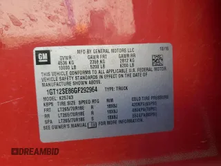 2016 GMC Sierra 2500HD SLE z VIN 1GT12SE86GF292964, wystawiony jako Copart lot #49299335 z przebiegiem 158 707 mil mil oraz Szkoda całkowita • Salvage title. Historia ofert i sprzedaży dostępna na DreamBid. Obrazek 14.