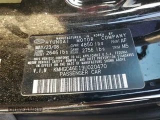 2009 Hyundai Genesis with VIN KMHGC46E19U020470, listed as a Copart auction lot 68014994 with 181,643 mi miles and Salvage Title. Bid and sale history available at carsss.com. Image 14.