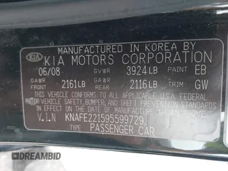 2009 Kia Spectra EX z VIN KNAFE221595599729, wystawiony jako IAAI lot #42453663 z przebiegiem 84 044 mil mil oraz . Historia ofert i sprzedaży dostępna na DreamBid. Obrazek 9.