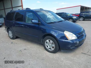 2007 Kia Sedona EX with VIN KNDMB233276191439, listed as a IAAI auction lot 41829259 with 146,147 mi miles. Bid and sale history available at carsss.com. Image 1.