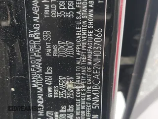 2022 Hyundai Tucson SEL z VIN 5NMJBCAE2NH037066, wystawiony jako Copart lot #59935565 z przebiegiem 54 998 mil mil oraz Szkoda całkowita • Salvage title. Historia ofert i sprzedaży dostępna na DreamBid. Obrazek 12.