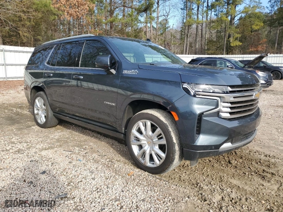 2021 Chevrolet Tahoe High Country with VIN 1GNSKTKL7MR125727, listed as a Copart auction lot 46027445 with 93,348 mi miles and Salvage Title. Bid and sale history available at carsss.com. Image 4.