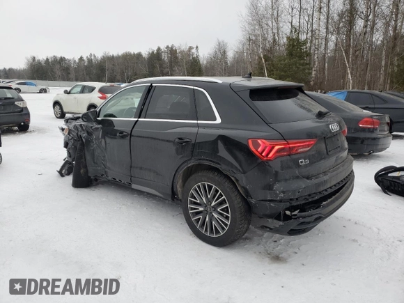 2022 Audi Q3 S line Premium Plus with VIN WA1EECF34N1018555, listed as a Copart auction lot 42917565 with 130,380 mi miles and Salvage title. Bid and sale history available at DreamBid. Image 2.