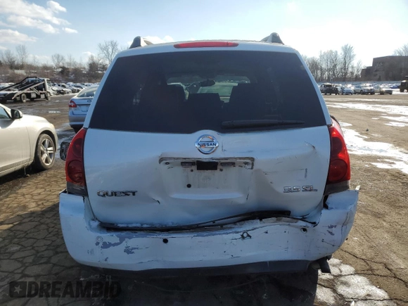 2004 Nissan Quest SE with VIN 5N1BV28U14N347208, listed as a Copart auction lot 42295345 with 222,209 mi miles and Salvage Title. Bid and sale history available at carsss.com. Image 6.