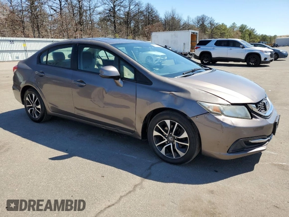 2013 Honda Civic EX with VIN 2HGFB2F8XDH506211, listed as a Copart auction lot 53776415 with 70,290 mi miles and Salvage Title. Bid and sale history available at DreamBid. Image 4.
