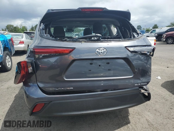 2023 Toyota Highlander L with VIN 5TDKDRBH3PS042321, listed as a Copart auction lot 57688795 with 19,973 mi miles and Salvage title. Bid and sale history available at DreamBid. Image 6.