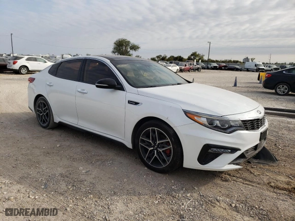 2019 Kia Optima SX with VIN 5XXGW4L27KG285797, listed as a Copart auction lot 76615164 with 25,551 mi miles and Salvage Title. Bid and sale history available at carsss.com. Image 4.