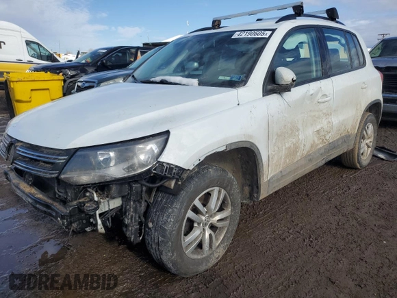 2015 Volkswagen Tiguan S z VIN WVGBV7AX7FW569427, wystawiony jako Copart lot #42190605 z przebiegiem 102 354 mil mil oraz Szkoda całkowita • Salvage title. Historia ofert i sprzedaży dostępna na DreamBid. Obrazek 1.