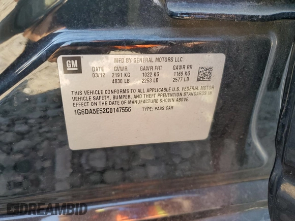 2012 Cadillac CTS z VIN 1G6DA5E52C0147556, wystawiony jako Copart lot #47142775 z przebiegiem 119 259 mil mil oraz Szkoda całkowita • Salvage title. Historia ofert i sprzedaży dostępna na DreamBid. Obrazek 12.