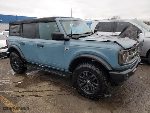 2022 Ford Bronco with VIN 1FMDE5BH5NLB71122, listed as a Copart auction lot 81574384 with 0 mi miles and Salvage Title. Bid and sale history available at carsss.com. Image 4.