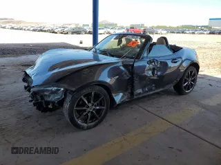 2017 Mazda MX-5 Miata Grand Touring with VIN JM1NDAD73H0124122, listed as a Copart auction lot 57776575 with 57,311 mi miles and Salvage title. Bid and sale history available at DreamBid. Image 1.